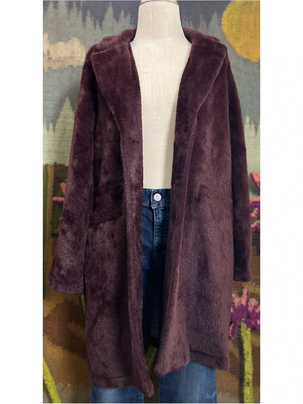 Anthropologie Sanctuary Faux Fur Coat M